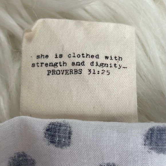 Artistic Works by Lu Navy & White Polka Dot Balloon Sleeve Blouse - Picture 16 of 16